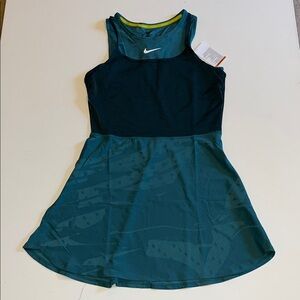 Nike Court Tennis Dress Women's tight fit M Green Teal FZ6463 379 Slam NEW